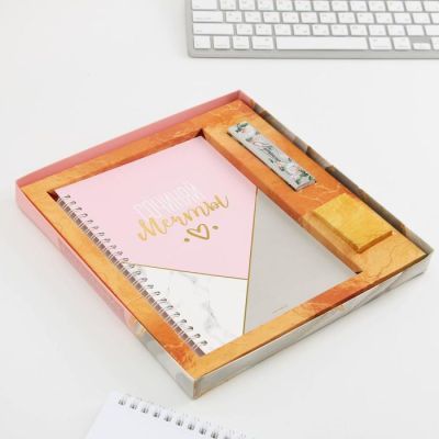 Набор ежедневник и павер банк, мод. РВ-06, "Ты прекрасна", 22,7 х 24,5 см