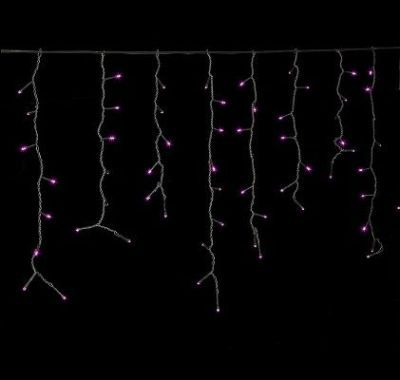 Гирлянда уличная "Бахрома" (Ш:4 м, В:0,6 м, нить темная, фиолет)
