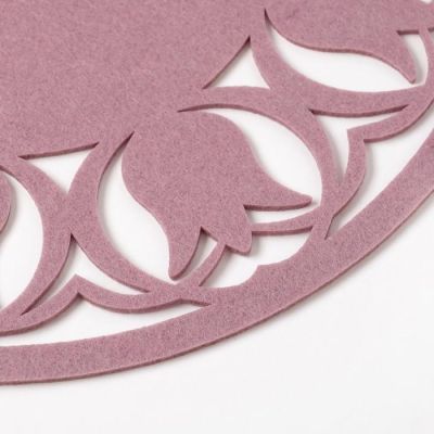 Салфетка декоративная Доляна «Тюльпаны» цвет сиреневый, d 30 см