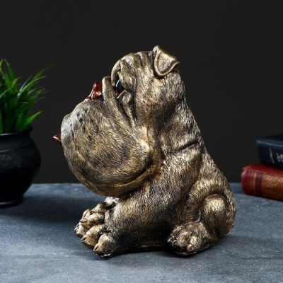 Копилка "Собака Голова" бронза, 17,5х12х22,5см