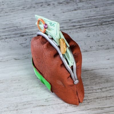 Копилка "Кошелёк", глянец, разноцветная, 14 см, микс