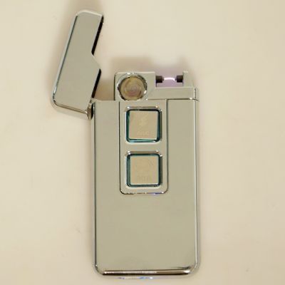 Зажигалка электронная, USB, спираль, 2 функции, цвет стали, 3.5х10х10 см