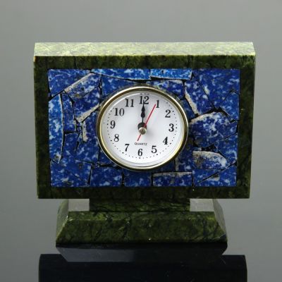 Часы настольные "Семафор", 15х5х13 см, змеевик, лазурит