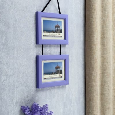 Фоторамка "Двойная с тесьмой", сирень, 10х15 см