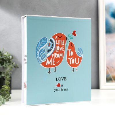 Фотоальбом на 200 фото 13х18 см "Певчие птички" в коробке 31х25,5х5,5 см