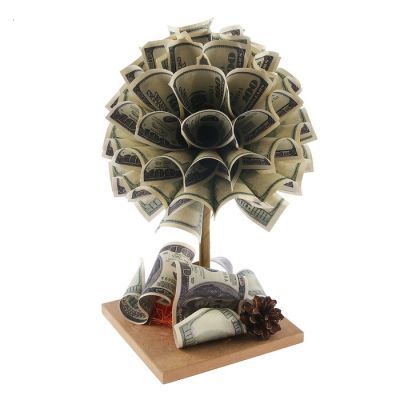 Денежное дерево с купюрами 100$ (высота 30 см)