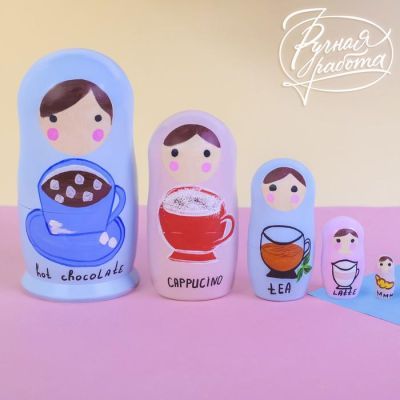 Матрёшка 5-ти кукольная «Кофейная», 16 см