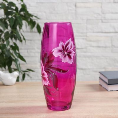 Ваза  Flora "Цветущая ветка со стразами"  агат  26см