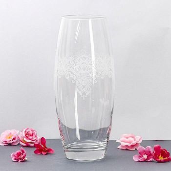 Ваза гравированная "Фантазия" d-7.5см 10х26 см