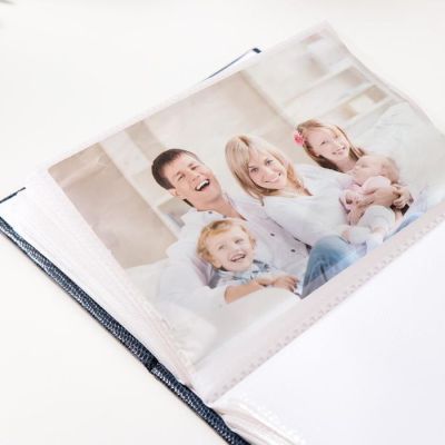 Фотоальбом "Делюкс" на 100 фото 10х15 см, 12,5х5х17 см. синий,ПП карм.