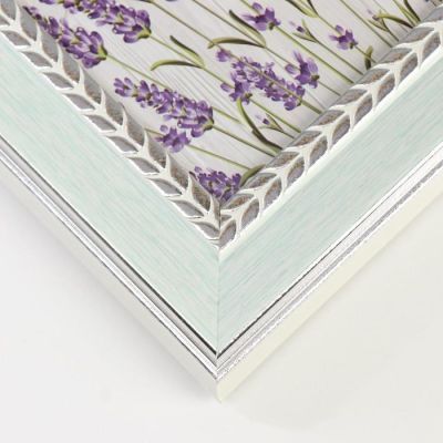 Фоторамка пластик 13х18 см "Нежно-голубая с серебристой косичкой" 22,5х17,5 см