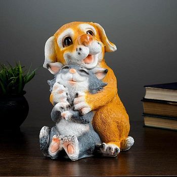 Копилка "Кошка с Собакой" 17х19х26см