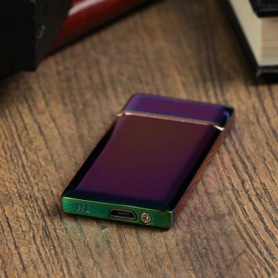 Зажигалка электронная "Люкс", USB, спираль, хамелеон, 7х3.5х0.5 см