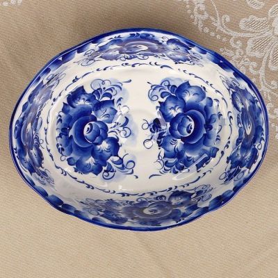 Салатник «Великан», 19×25×7 см, гжель