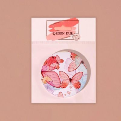 Зеркало складное «Бабочки», с увеличением, d 7,5 см, рисунок МИКС