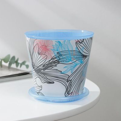 Горшок для цветов Доляна «Жарден», 0,8л, цвет голубой