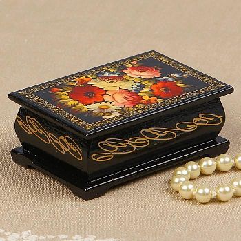 Шкатулка «Цветочная роспись», 6×9 см, лаковая миниатюра