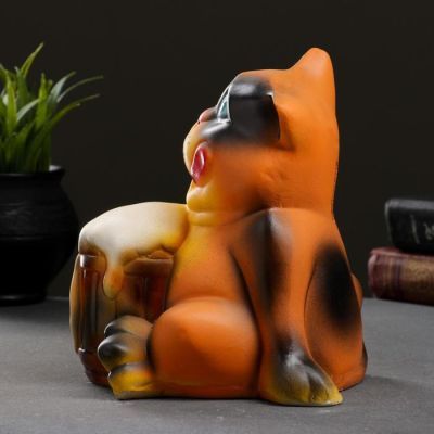 Копилка "Кот с кружкой" 19х16х17см