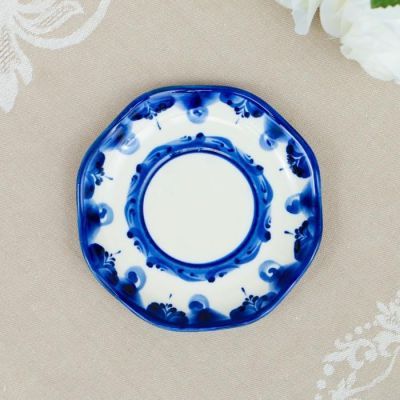 Чайная пара "Утро", гжель, фарфор, 7х12 см