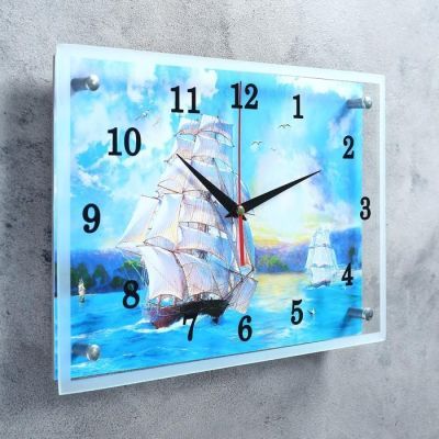 Часы настенные, серия: Море, "Корабли", 25х35  см, микс