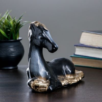 Копилка "Конь на деньгах" 18х10см   черный