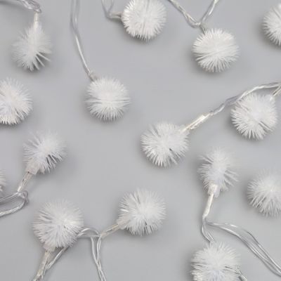 Гирлянда «Нить» 5 м с насадками «Ёжики», IP20, прозрачная нить, 20 LED, свечение мульти (RG/RB), мигание, 220 В