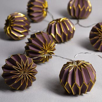 Гирлянда «Нить» 2 м с насадками «Фиолетовый фонарик», IP20, прозрачная нить, 10 LED, свечение тёплое белое, AAх2