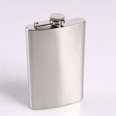 Фляжка 300 мл "Герб России", в чехле на шнурке, хромированная, 11 х 17 см