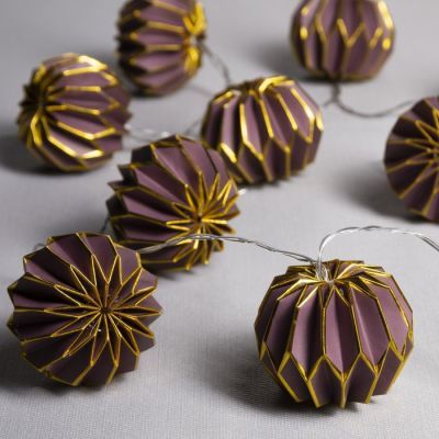 Гирлянда «Нить» 2 м с насадками «Фиолетовый фонарик», IP20, прозрачная нить, 10 LED, свечение тёплое белое, AAх2