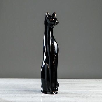 Копилка "Кот", глазурь, чёрная, 48 см