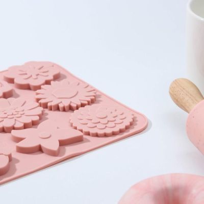 Форма для выпечки Доляна «Цветочная поляна», 12 ячеек, 22,5×16,5×0,5 см, цвет МИКС