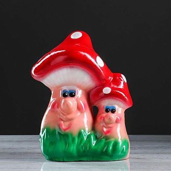 Копилка "Мухомор", глянец, красный цвет, 24 см