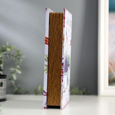 Шкатулка-книга дерево кожзам "Лаванда" зеркало 26х17,5х5 см