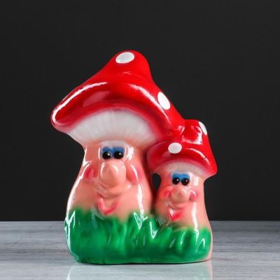 Копилка "Мухомор", глянец, красный цвет, 24 см