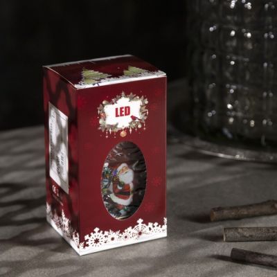 Светодиодная фигура «Бронзовый фонарь с Дедом Морозом» 7 × 13 × 3.5 см, пластик, батарейки AG13х3, свечение тёплое белое
