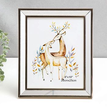 Фоторамка пластик 20х25 см "Зеркало с обводкой под бронзу" 30х25,3 см