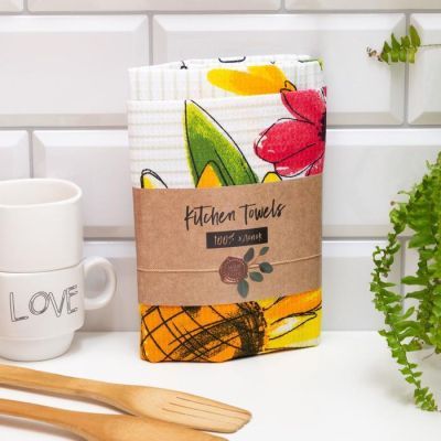 Набор полотенец кух. "Доляна" Happiness looks 35х60см-2шт, 100% хл