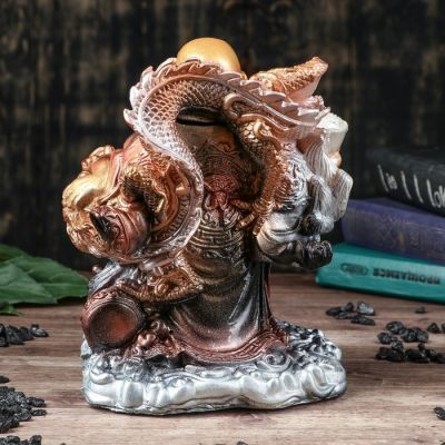 Копилка "Хотей с драконом", глянец, бронзовый цвет, 22 см, микс