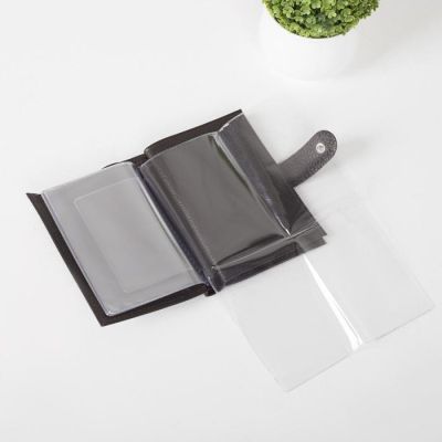 Обложка для автодокументов и паспорта, отдел для купюр, 5 карманов для карт, флотер, цвет тёмно-коричневый