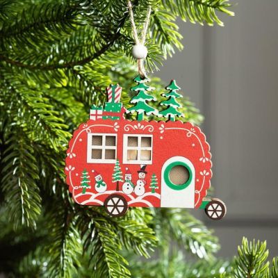 Ёлочная игрушка «Фургончик», от батареек, свечение тёплое белое