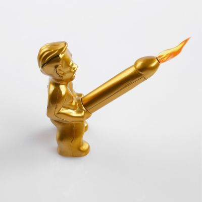 Зажигалка "Женское счастье" с кремнием, золотая, 7х3.5 см