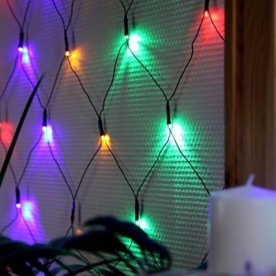 Гирлянда «Сеть» 1.6 × 1.6 м, IP20, тёмная нить, 144 LED, свечение мульти, 8 режимов, 220 В
