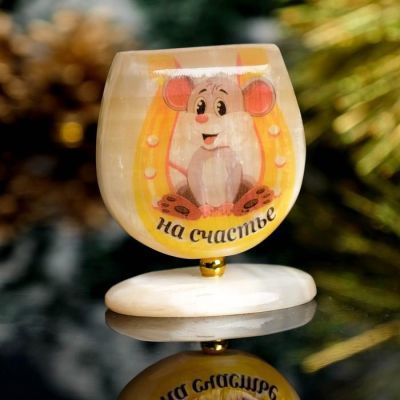 Сувенир Подкова на подставке «На счастье», селенит