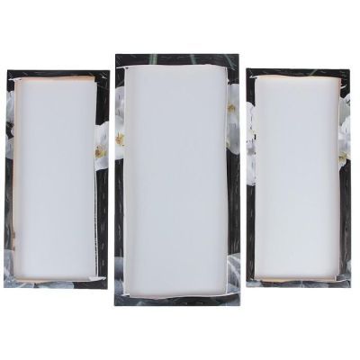 Модульная картина "Орхидеи в вазе"  (2-25х52; 1-30х60) 60х80 см