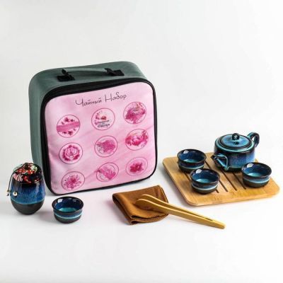 Набор для чайной церемонии "С 8 Марта", 9 предметов, на 4 персоны, чашка 45 мл,чайник 180 мл