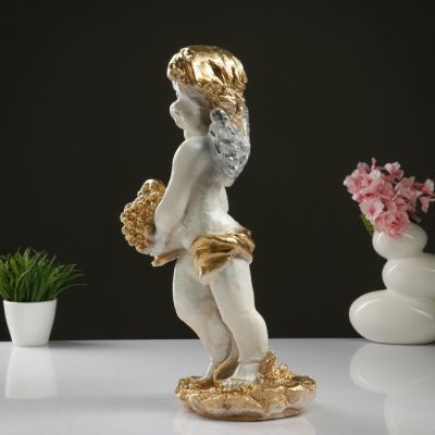 Копилка "Ангел с корзиной" 47х24см белый МИКС