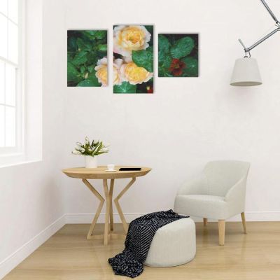 Картина модульная на подрамнике "Садовые розы" 90х60 см (30х60, 30х40, 30х50)