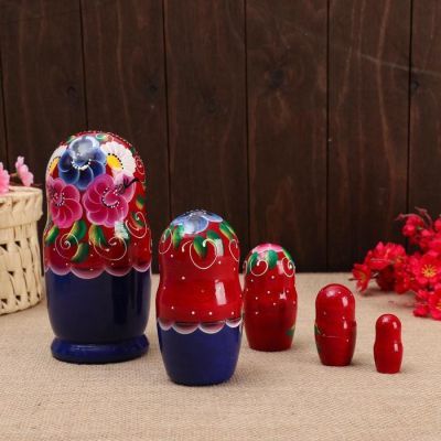 Матрёшка 5-ти кукольная "Настя" ромашки , 17-18см, ручная роспись.