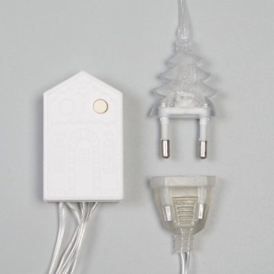 Гирлянда «Бахрома» 2.4 × 0.7 м с насадками «Шарики», IP20, прозрачная нить, 108 LED, свечение тёплое белое, 8 режимов, 220 В