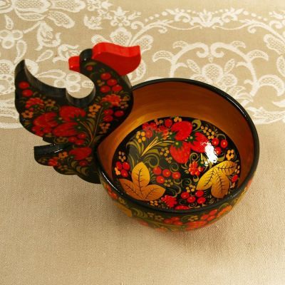 Ковш «Птичка», 19×17 см, хохлома